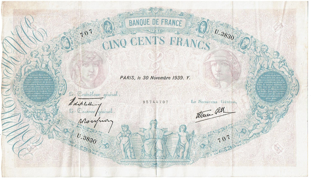 France Cinq Cents Francs Krause 88c 1939