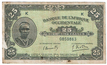 Load image into Gallery viewer, French West Africa 25 Francs #30C 1942