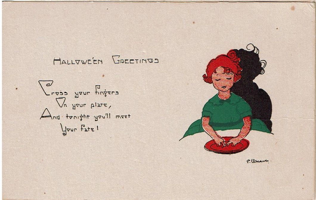 Halloween Post Card Halloween greeting eerie Poem