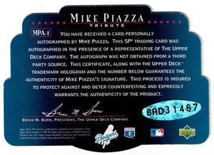 Baseball Mike Piazza Autographed 1 of 1 Upper Deck SPX 1996