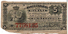 Load image into Gallery viewer, Cuba 5 Centavos KR 29d 1883