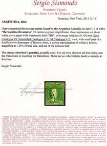 Argentina #9 Cancelled With Cert.