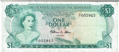 Bahamas One Dollar #35B 1974