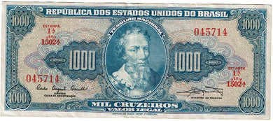 Brazil 1000 Cruzeiros #173a 1963