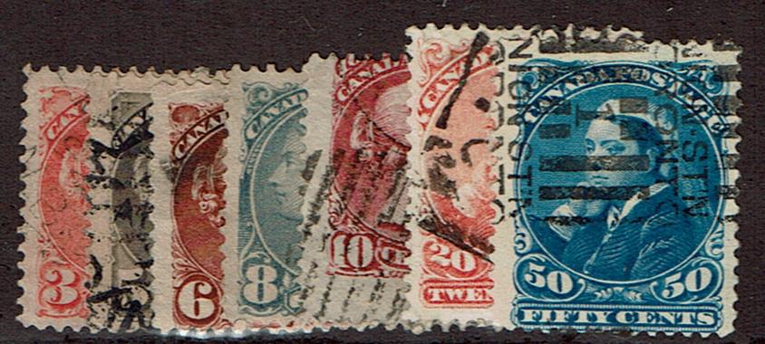 Canada #41-47 Stamp set