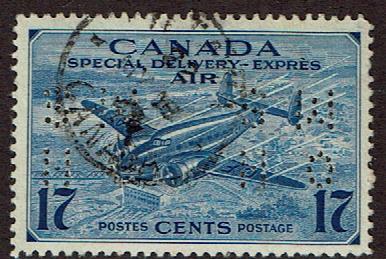 Canada #OCE2 Stamp  Inverted OHMS perfins