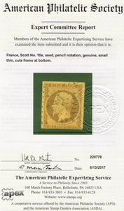 France Scott# 10a Used with APS Cert