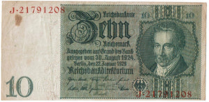 Germany 10 Reichsmark #180a 1929