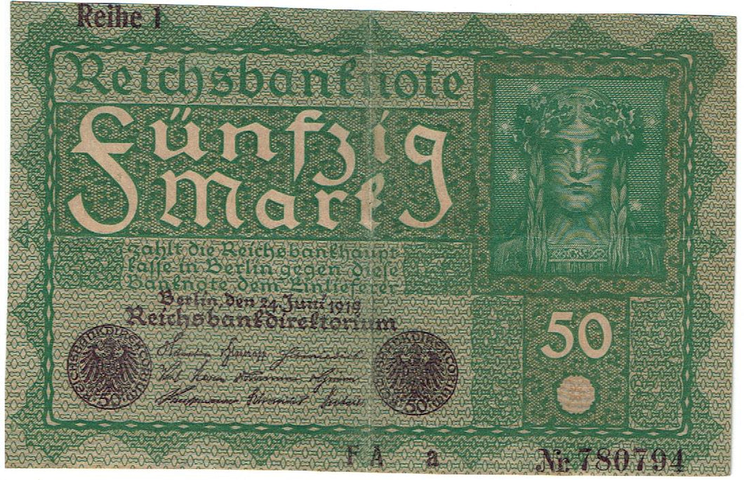 Germany 50 Mark #66 1919
