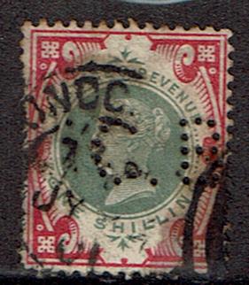 Great Britain #126 Cancelled perfins
