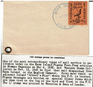 Herm Island #1949-01 Used on Cover