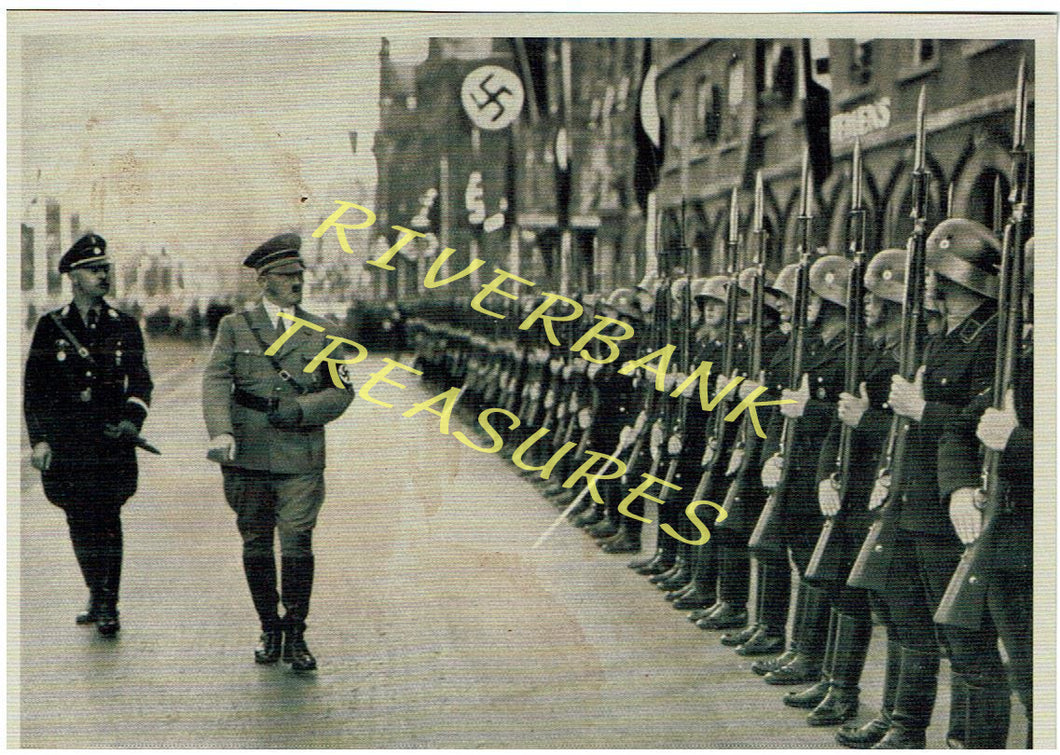 Hitler inspecting Honor Company real Photo Postcard 