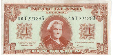 Netherlands One Gulden #70 1945