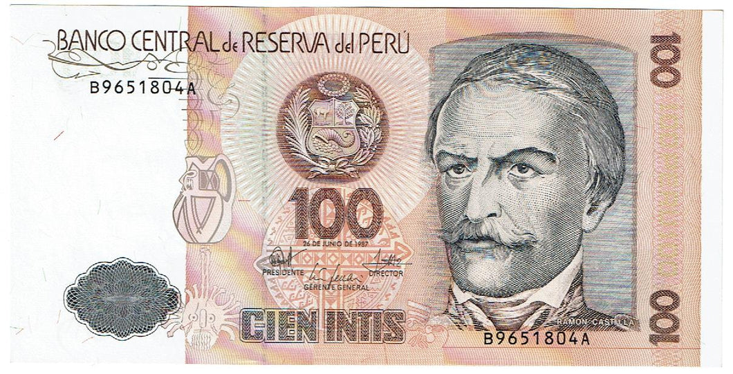 Peru 100 Intis #131 1985