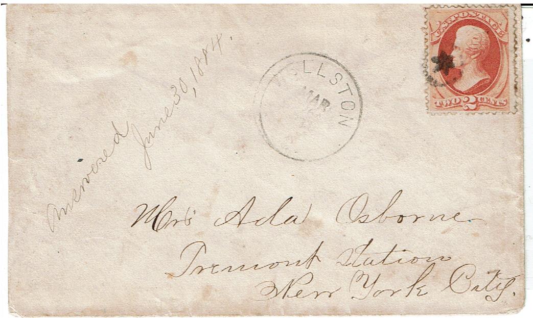 US Fancy Star Cancel on #183 Cover