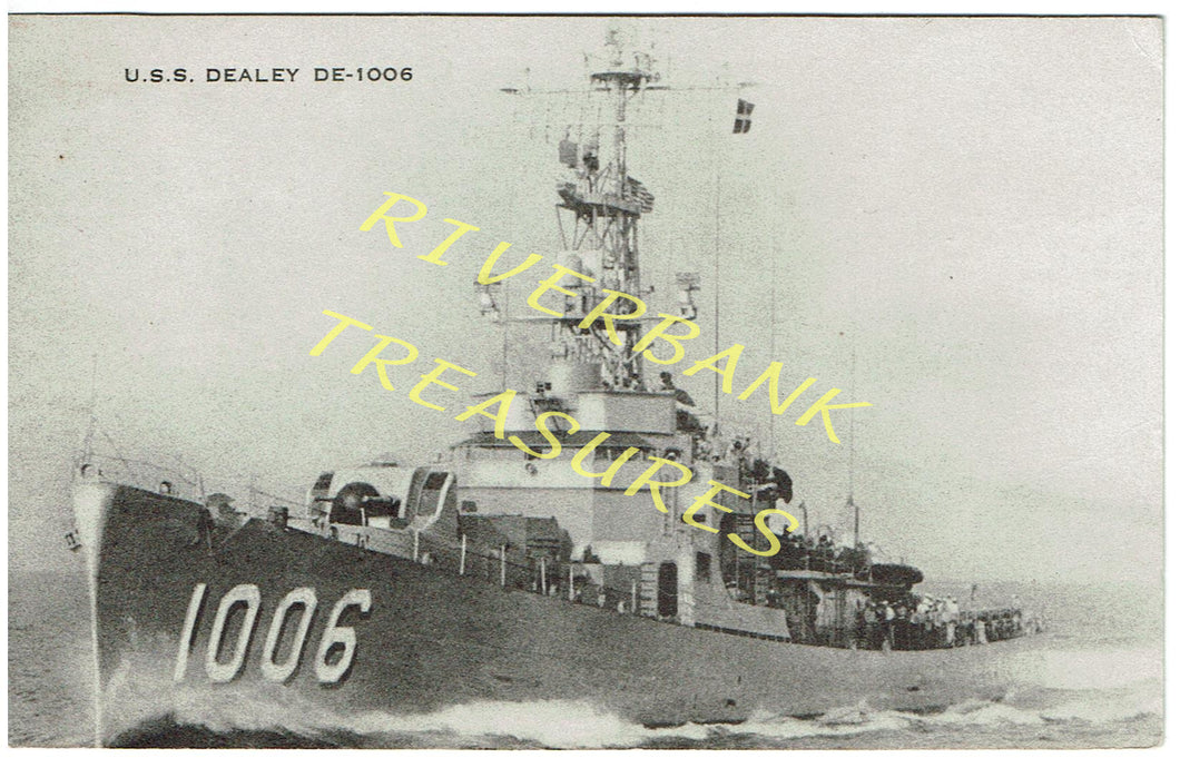 USS Dealey DE-1006 Real Photo postcard