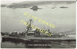USS John Willis DE-1027 Official Navy Photo postcard