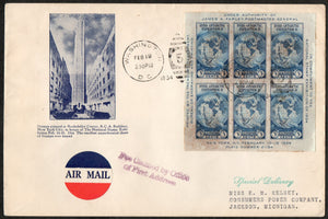 US 735 Souvenir Sheet FDC Washington D.C. Cancel 1934 Byrd